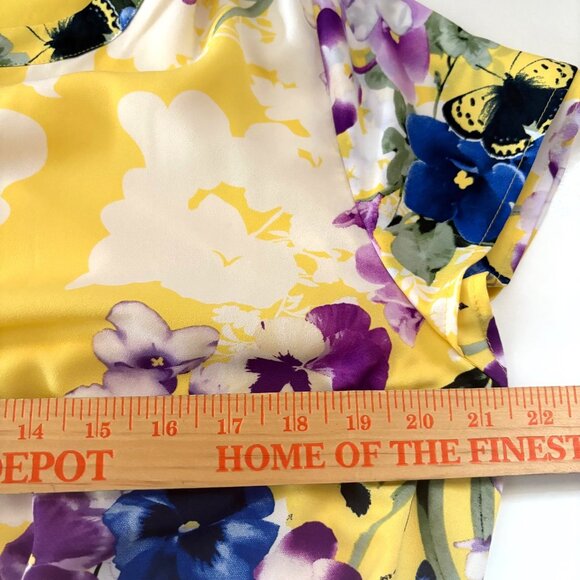 CJ Banks Yellow Floral Print Dress Belt MIDI XL Sundress Size X - Picture 7 of 9